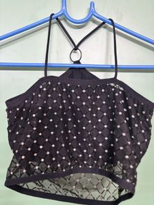 Black Halter Crop Top