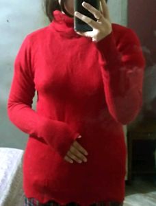 Red Turtleneck Sweater