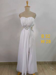 White Embellished Cutout Gown