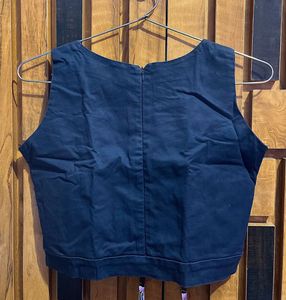 Navy Structured Style Crop Top