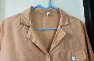 Peach Button-Down Top Size M,L