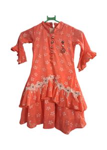 Cute Peach Floral Dress