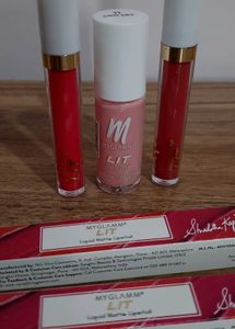 New myglamm 2 Lipsticks & 1 Nail Enamel