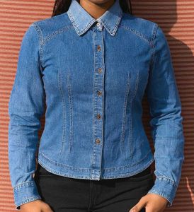 Women's Denim Button-Down Shirt