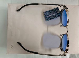 Metal Sunglasses🕶️ Squared Retro Sky Blue Aviator