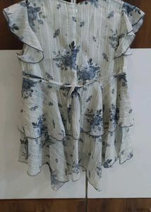 Floral &amp; Striped Girls&#39; Cute Top
