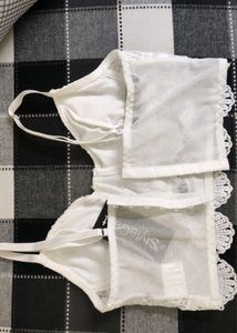 White Georgette Bralette Crop Top