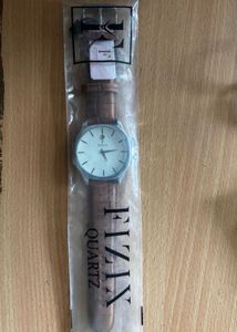 FIZIX WATCH- For Man White Dial With Brown Straps