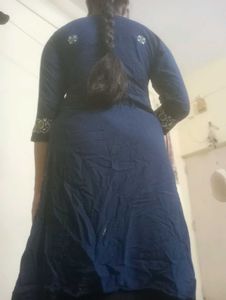 Navy Embroidered Anarkali Dress