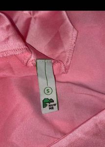 Newme Pink Satin Backless Dress