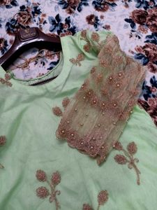 Embroidered Green Kurta Salwar Suit