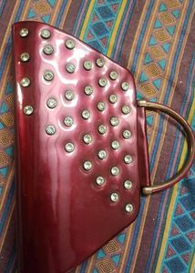 Vintage Red Jeweled Clutch