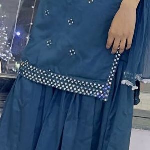 Teal Embroidered Kurta Set