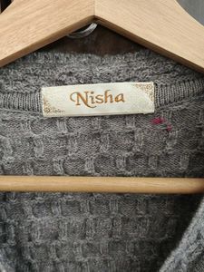 Nisha Gray Knit Cardigan for Women