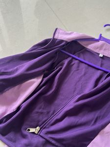Purple Cropped Jacket for Gym &amp; Workout