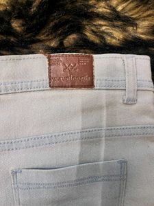 Light Wash Denim Frayed Shorts