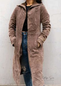 Chocolate Brown Suede Coat