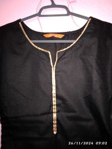 Indo era black kurta trouser set