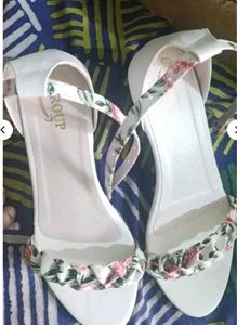 Floral White Heels
