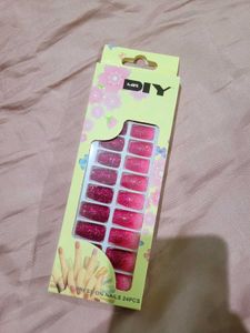 Pink Glitter Press-On Nails