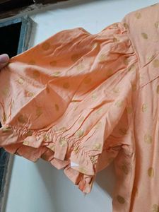 Zudio Peach Ethnic Kurti /gown