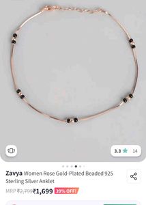 Zavya 925 Silver Rosegold Anklet.