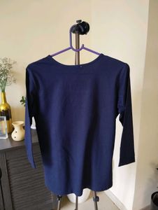 Navy Blue 3/4 Sleeve Top