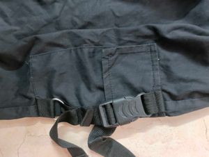 Black Cargo Pants with Buckle Detail