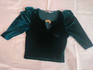 Velvet Crop Top By Ginger