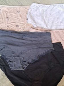 Combo Of Five Pure Cotton Imported Fabric Panty