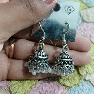 Oxidized Beads Jhumka Designer Earnings