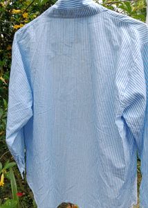 Blue and White Striped Shirt (Free Size)