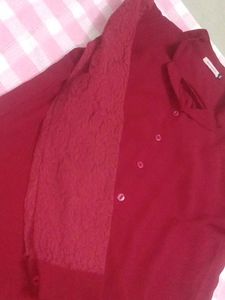 Red Button-Down Shirt