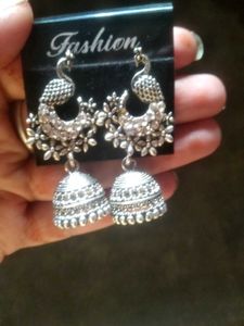 Peacock Jhumka Earrings