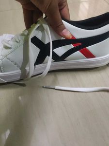 Striped White Sneakers