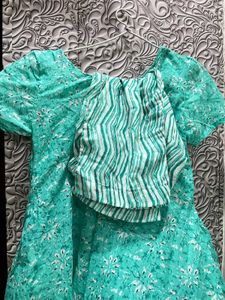 Teal Floral Print Matching Set