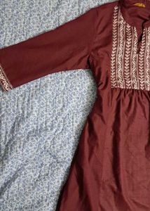 Embroidered A-line Kurti