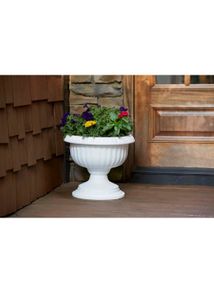 2 Pcs Flower Plastic Pot White