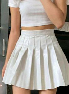 White Pleated Skirt Thrift Cute