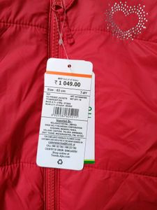 Girls Red Hooded Jacket, 7-8 Years
