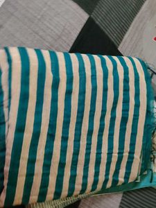 Striped Dupatta - Teal &amp; Beige