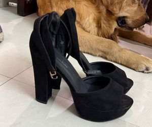 Black Open Toe High Heels