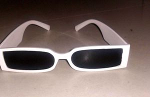 Retro Rectangular White Sunglasses