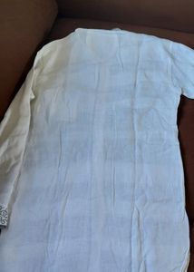 White Embroderied Short Kurta For Boy