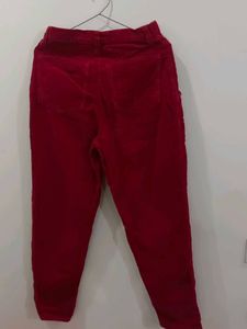 Red Velvet Trouser Jeans
