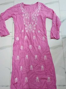 Pink Embroidered Kurti
