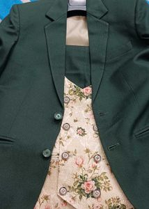 Men Green Coat Jacket Suit