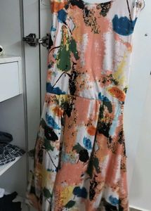 Vibrant Abstract Print Midi Dress