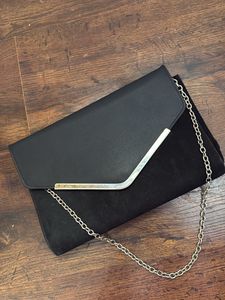 Primark Black Suede& Leather Clutch