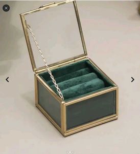 Mason Home Emerald  Glass Ring Box